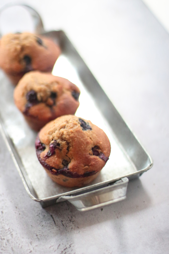 Oatmeal flaxseed blueberry muffins