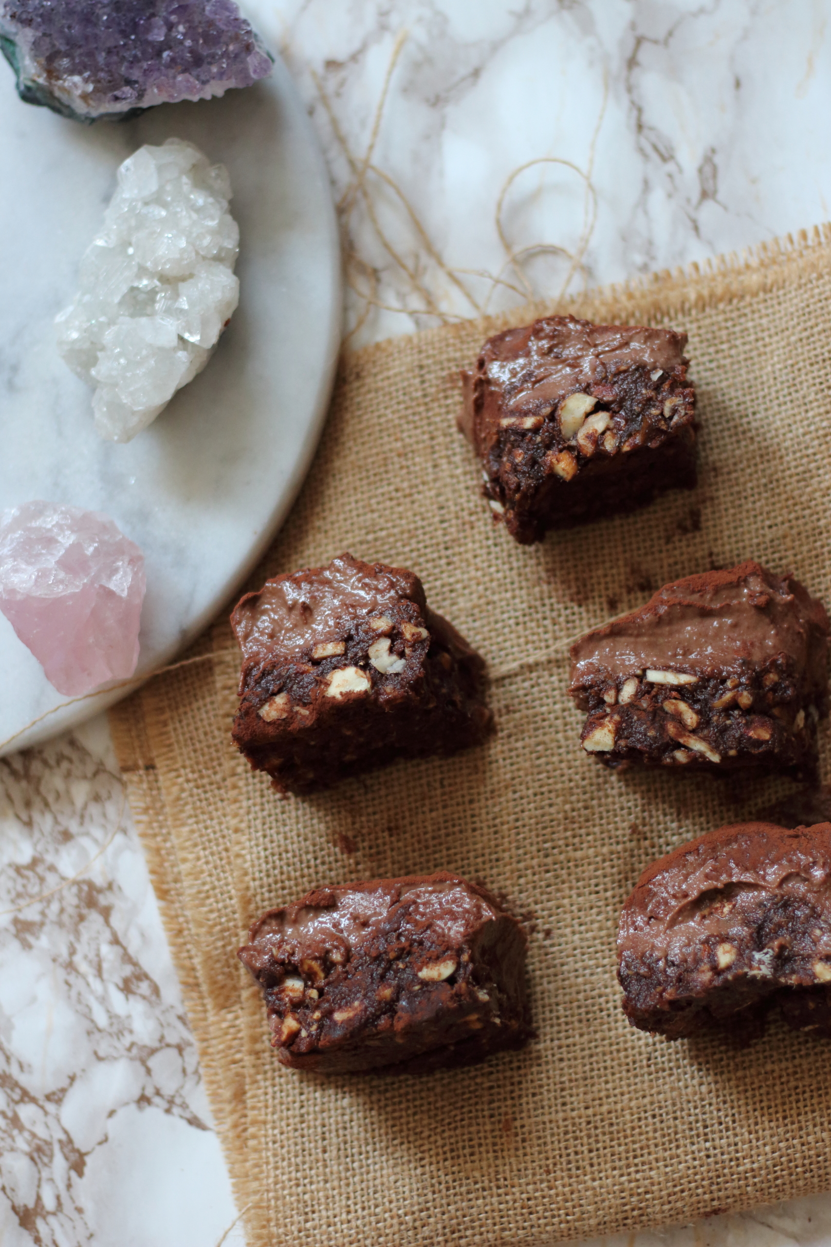 Raw Choco Date Almond butter fudge bars