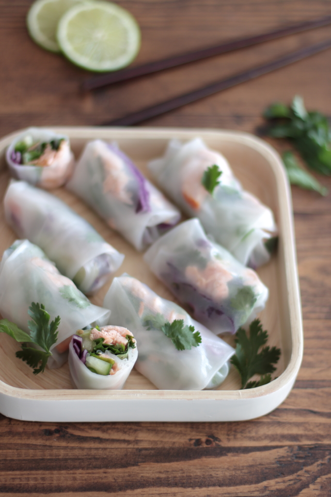 Fresh Salmon & veggie Spring rolls