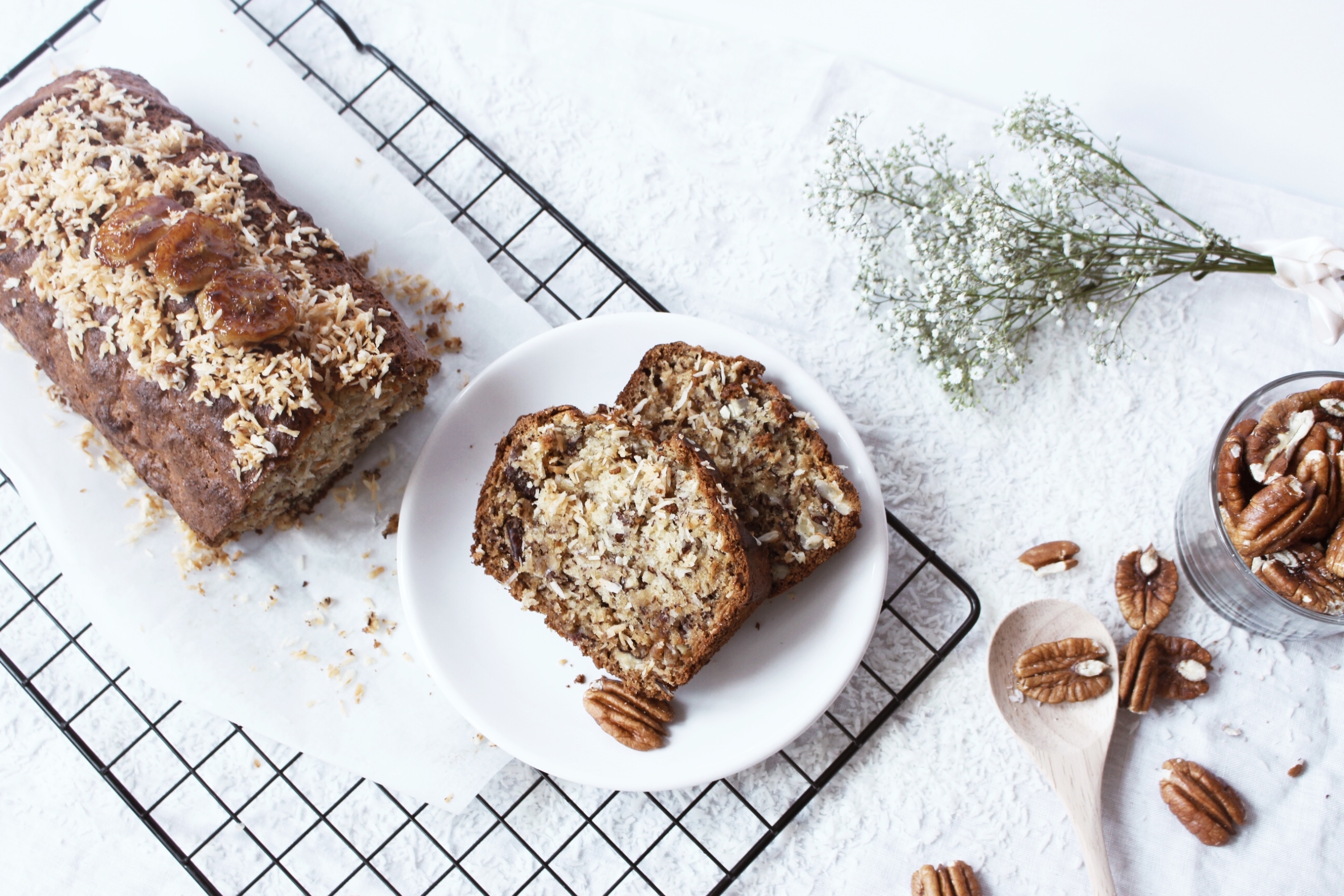 Pecan Coconut Banana Bread