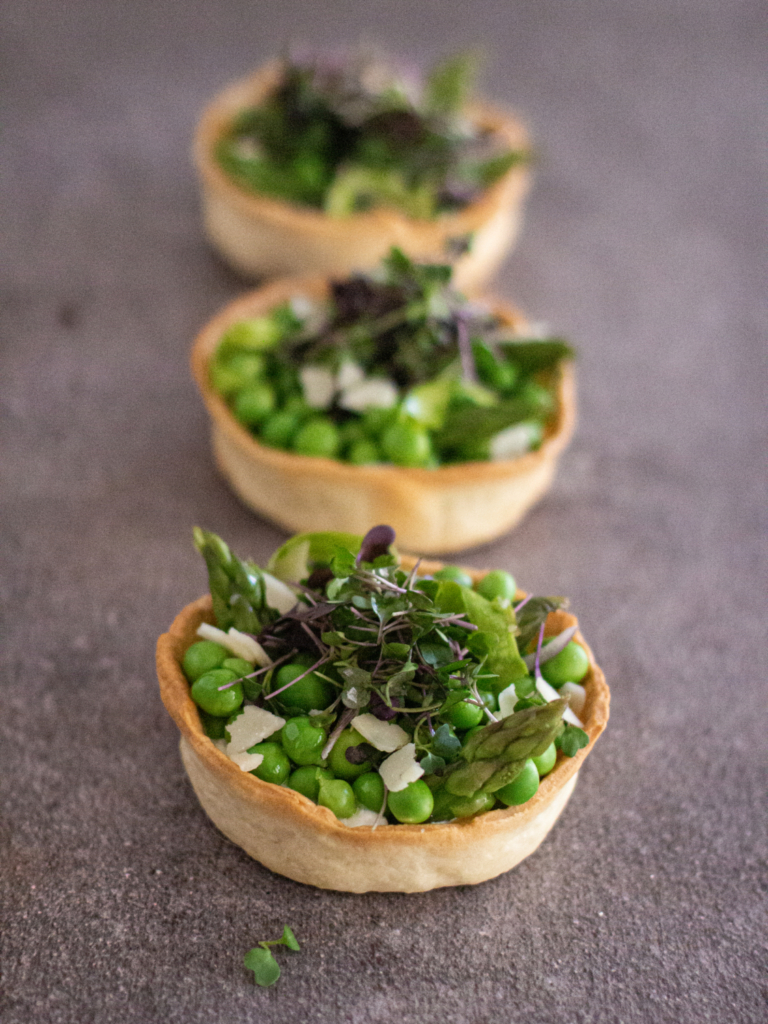 Spring pea tarts