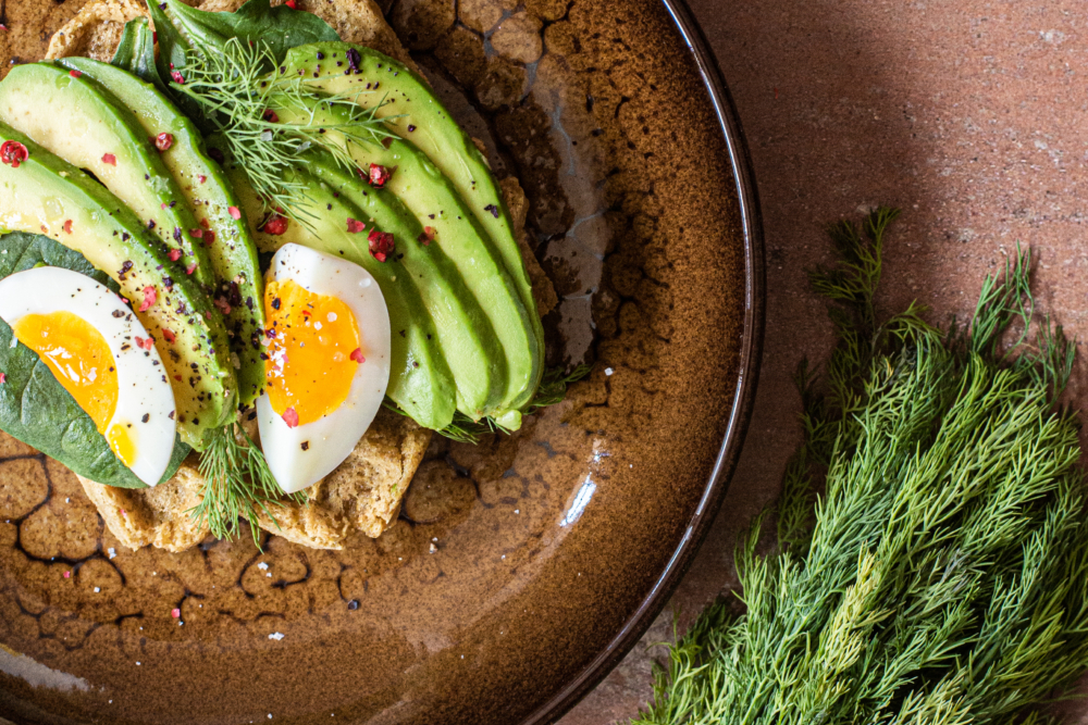 Avocado oat waffle toast